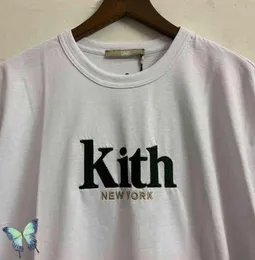 Tshirt di oversize Kith Lettera di ricamo di alta qualità New York Limited Kith maglietta da uomo Women G12302161173