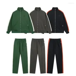 Men's Tracksuits Embroidered Letters Velvet Stand Collar Long Sleeve Jacket Coat Pants And Women's High Street Sports Leisure Suit Ins