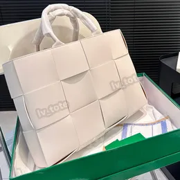 Klassiskt stort lyxläder Arco Tote Handbag Women's Bag designer shoppingväskor vävda en axel plånbok 37 cm