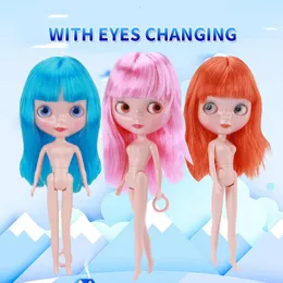 Moda Blyth Doll Zmieniający oczy 30 cm Wysoka jakość Bjd Body z 3D Fourcolor Dress Up Toys DIY Akcesoria 240520
