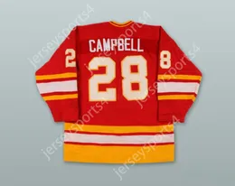 Custom WADE CAMPBELL 28 MONCTON GOLDEN FLAMES RED HOCKEY JERSEY Top Stitched S-M-L-XL-XXL-3XL-4XL-5XL-6XL