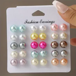 15 coppie set di piccoli orecchini colorati con borchie semplici vocazione decorazione per le orecchie femminile leggera per donne indossare 240511