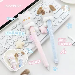 1pc ins uroczy kreskówka Puppy Kitten Plush Pen Cover do tabletu pojemnościowe kawaii miękki wygodne nie-poślizgowe dziewczęta