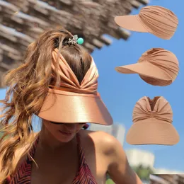 Visors Ummer Sun Visor Baseball Cap For Women Sports Beach Hat Topee Hollow Empty Top Uv Protection Sunhat Drop Delivery Fas Dhgarden Dhhnm