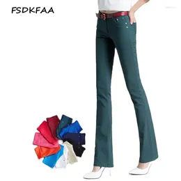 Dżinsy damskie fsdkfaa cukierki kolor swobodny jean femme koreańskie proste vintage szczupłe legginsy flare spodne
