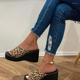 S Slippers Heels Sandals High Ladies Lummer Fashion Leopard Print Open Toe Shoune Bell Platm