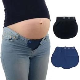 부드러운 탄성 조절 가능한 임신 임산부 허리띠 연장 허리 익스텐더 버튼 어머니 느슨한 바지 벨트 f240522