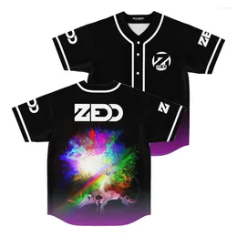 Men's T Shirts WAMNI Zedd Rave Music Festival Baseball Uniform Hip Hop Style V-Neck Short Sleeve Men Women Thin Jersey Shirt
