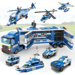 Aircraft Modle City Patrol Police Station Car Building Block Car Truck Helicopter House Enlightenment Movement Figures Childrens Building Toys S5452138