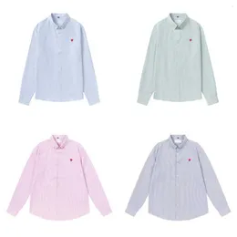 Amis Shirt Polo Shirts Paris Fashion New Macaron Color Love Embroidered Long Sleeved for Men and Women with Collar Cardigan Yido