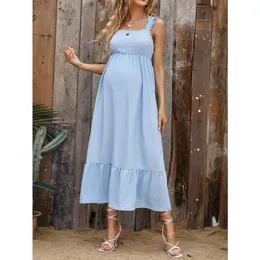 Sukienki z karmieniem piersią ubrania macierzyńskie Ruffle Sundress dla ciężarnych kobiet elegancka ciąża sukienka motyla L2405