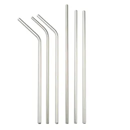 6*241mm 304 Paslanmaz Çelik Saman Yeniden Kullanılabilir Ev Partisi Düğün Bar İçme Araçları Barware 3pcs Saman Dahil Fırça Seti