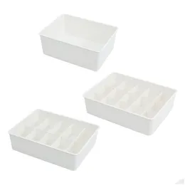 Storage Boxes & Bins Grid Plastic Underwear Box With Er Mark Closet Organizer Der For Socks Bra 1/10/15 Drop Delivery Home Garden Hous Dh2Ub