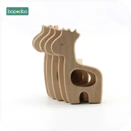 Teethers Toys Bopoobo DIY jewelry accessory 1 piece of beech giraffe sensory chewing toy baby care teeth necklace pendant baby teeth S52112