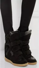 Черная подлинная кожа Isabel Bekett Leathertrimmed Замшевые кроссовки Women Marant Fashion Show Paris New Shoes3383653