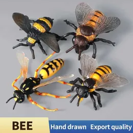 Novelty Games Simulation Wild Animals Model Action Figure Bee Bumblebee Killer Bee Insect Animal Miniature Figurines Toy Kids Xmas Gift Y240521