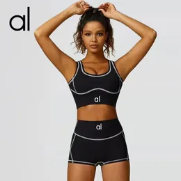 Al Yoga -Set Verstellbarer Schultergurt Sport BH Elastic Taille Training Yoga Hosen Frauen Aktivkleidung Set