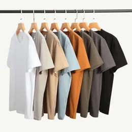 Projektant T koszule mężczyźni kobiety swobodne luźne solidne kolorowa koszula streetwear ciężka T-shirt 220 g bawełniany okrągły szyję koszulki krótkie rękawe s-4xl 19e