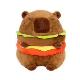 Stuffed Plush Animals Hamburg Capybara Plush Toy Fluffty Kawaii Plushie Doll Simulation Capibara Anime Cute Stuffed Animals Soft Plush Gift Kid Toys Q240521