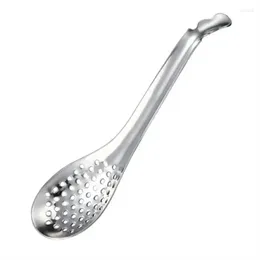 Ложки 1PC Caviar Spoon Pot Filter с длинной ручкой винтажной чайной лопаты набор маленьких 56 лунок кухонные инструменты