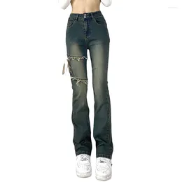 Jeans femminile kayotuas donna ad alta vita in jeans bottoni giù pantaloni dritti chic moda maschi