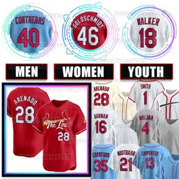 28 Nolan Arenado Willson Contreras Baseball Jersey 18 Walker 46 Paul Goldschmidt Cardinal 16 Gorman 21 Lars Nootbaar Yadier Molina Ozzie Smith Edman Matt Carpenter