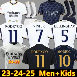 23 24 25 Bellingham Vini Jr Soccer Jerseys Mbappe Tchouameni 2024フットボールシャツReal Madrids Camavinga Rodrygo Modric Camisetas Men Kids Kit Uniformsファンプレーヤー