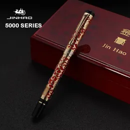 Jinhao 5000 Luxury Metal Fountain Stift Schöne Drachen Textur Schnitzbetriebsbetriebsschule Stationäre PK 9019 240521