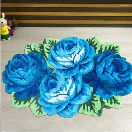 Carpets Lovely Rose Flower Tufted Rug Soft Plush Carpet Anti-slip Absorbent Floor Mat Home Decor Living Room Bedside