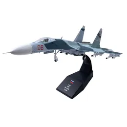 Aircraft Modle 1 100 aircraft miniature model Russian Airlines Sukhoi Su-27 aircraft side guard aircraft die-cast heavy fighter model home decoration s2452022