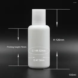 Storage Bottles Empty Essential Oil Bottle 100ml Round Glass Serum With Plastic Inner Stopper Opal Pearl White Lotion