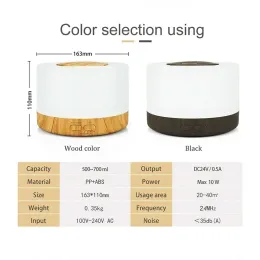 Smart WiFi 500ml Aromatherapy Essential Oil Diffuser Air Humidifier, Connect with Tuya, Alexa and Google Home with 7 LED Colors