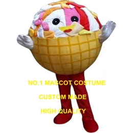 Yeni yaz dondurma topu maskot kostümü yetişkin boyutu satış karikatürü icecream tema reklam kostümleri karnaval süslü elbise 2633 maskot kostümleri