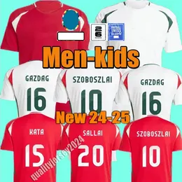 Hungary 2024 Euro Cup Soccer Jersey SZOBOSZLAI New Hungarian National Team 24 25 Football Shirt Men Kids Kit Set Home Red Away White Men's Uniform GAZDAG