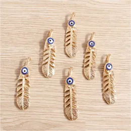 Charms Fashion Schmuck Accessoire Legierung Emaille Evil Eye DIY Blatt Anhänger Blaue Augen Anhänger 5pcs/Pack Drop Lieferung Befunde c Dhgarden Dh0ps