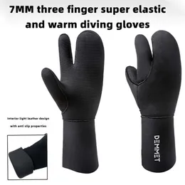 Новые 7-миллиметровые супер-эластичные теплые перчатки с тремя пальцами, холодные износостойкие и устойчивые к сталу, зимние плаватели хлоропреновые резиновые перчатки для рыбалки H521-168