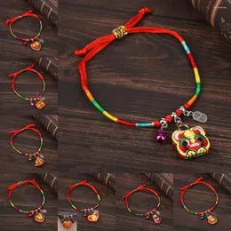 Charm armband zongzi pendent drake båtfestival armband kinesisk stil etnisk flätad hand rep justerbar söt färgad tur