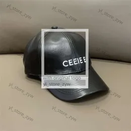 Celiene Luxury Designer Leather Leather Ball Cap for Man PU調整可能なキャスケット刺繍CE野球帽子春ユニセックスファッショントップハットソフトキャップシャネルハットB6D