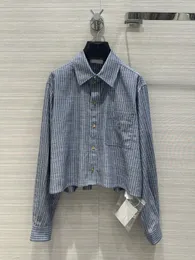 Marka Aynı Stil Gömlek 2024 Yeni İlkbahar Yaz Kapı Boyun Uzun Kollu Moda Lüks Kadın Bluz Tasarımcı Tops 0521-2