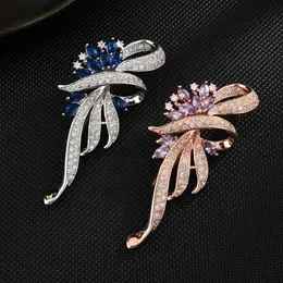 Pinos broches jóias moda bookstore bookstore brass Broche Park Sapphire Sier Gemstone 2024 Designer Jewlery Gift N705