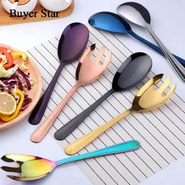 Flatware Sets Buyer Star Salad Utensils Stainless Steel 18/10 Kitchen Dishes Dinnerware Pearled Edge Tabletop Large Size Spork And Spoon