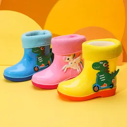 Çocuklar kızlar sıcak ışıksız erkekler çocuklar lastik ayakkabılar kış ayıkları yağmur botları botte enfant fille l2405 l2405