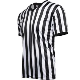Herren Basketball Fußball Fußball V-Ausschnitt Schiedsrichter-Shirt Wrestling Boxing Professional Schiedsrichter Striped Run Kurzarm T-Shirt 240520