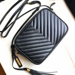 Top quality Womens black crossbody Luxury camera bag Designer summer tassel handbag Even chain phone bags mini clutch Genuine Leather tote Hobo quilted Shoulder bag