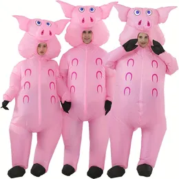 Надувные костюмы свиньи рождественские костюмы причудливое платье маскарада смешная одежда для косплей для взрослых