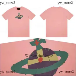 Viviane Westwood camisa masculina T-shir T Viviane Westwood T-shirt Round Clothing Men Women Summer Westwood camisa com letras Tops de alta qualidade de algodão 9E93