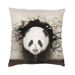 Panda cuscino attraversare la copertina animale decorativa per cuscino a parete rotta per la stampa a doppia facciata