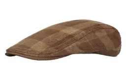 Beralar Bahar Sonbahar Tepeli Kap Cap Erkek Kadınlar Vintage Plaid Stronuroy Gatsby Düz Şapka Ivy ayarlanabilir Visor NZ188Berets4321765