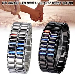 Herren Binary LED Digital Quarz Armband Watch Fashion Herren Uhren Geschenk für Vaters Day männliche Jungen Sport kreativer Uhr 240517