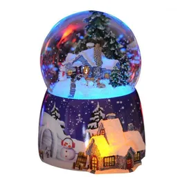 Party Decoration Resina Music Box Crystal Ball Snow Globo Globe Glass Home Desktop Decor